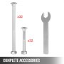 Suportes de canto para bancada VEVOR, 8 peças, kit de suporte para mesa de oficina, 48 libras, suportes de canto para mesa de oficina, 4 mm, ângulo reto, cor branca, aço galvanizado, suportes de plataforma elevada para borda de deck e bancada de trabalho