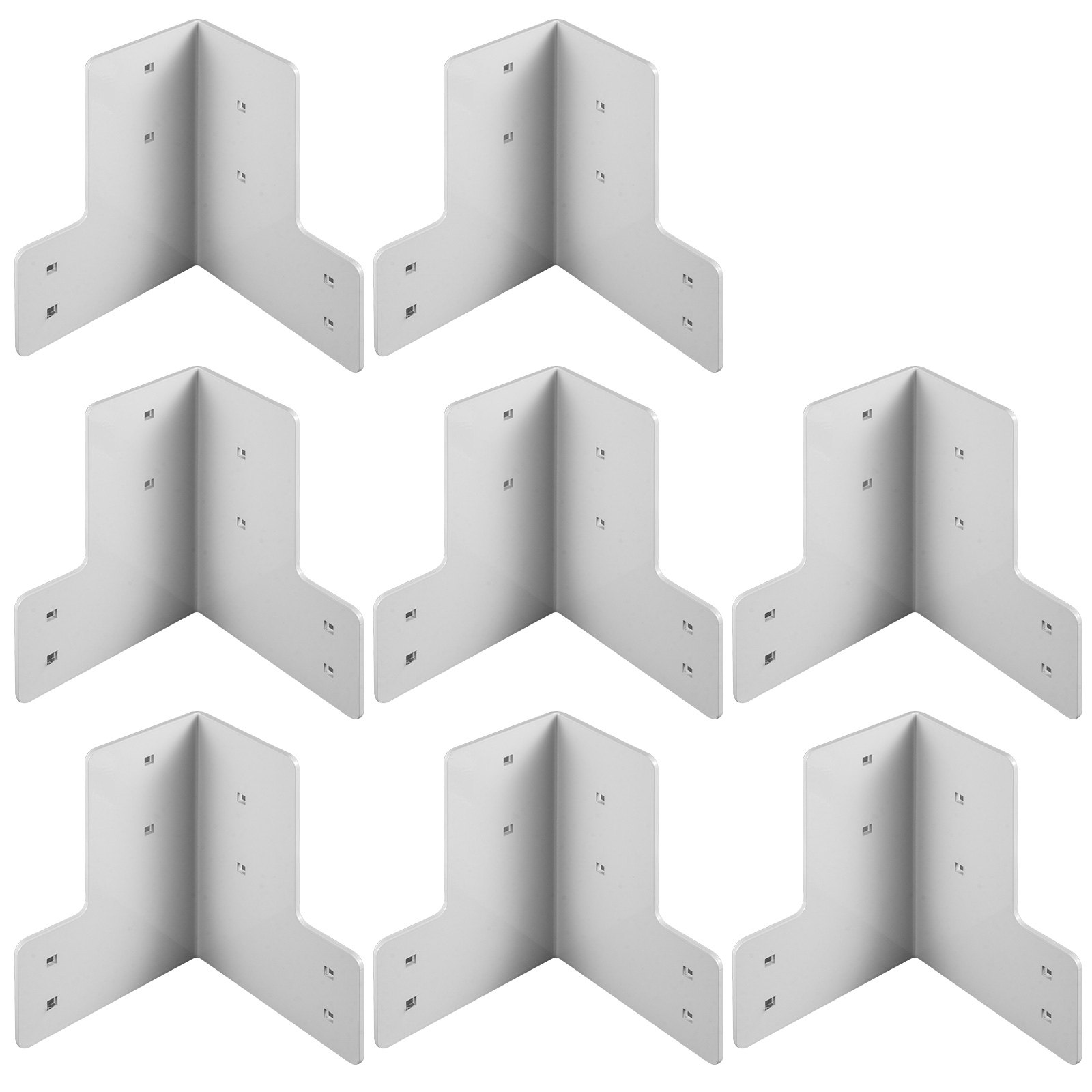 VEVOR Workbench Corner Brackets 8 PCs Shop Table Bracket Kit 48 LBS Shop Table Corner Brackets 4 mm Right Angle White Color Galvanized Steel Elevated Platform Brackets for Desk Edge and Work Bench