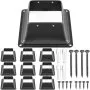VEVOR Deck Post Base, 10 PCS Post Base Skirt, 4 x 4\" (Internal 3.38x3.38\") Post Support Flange, 2.5 LBS Deck Post Skirt, Powder-Coated Decking Post Base, Wood Post Anch for Deck Support Porch Railin