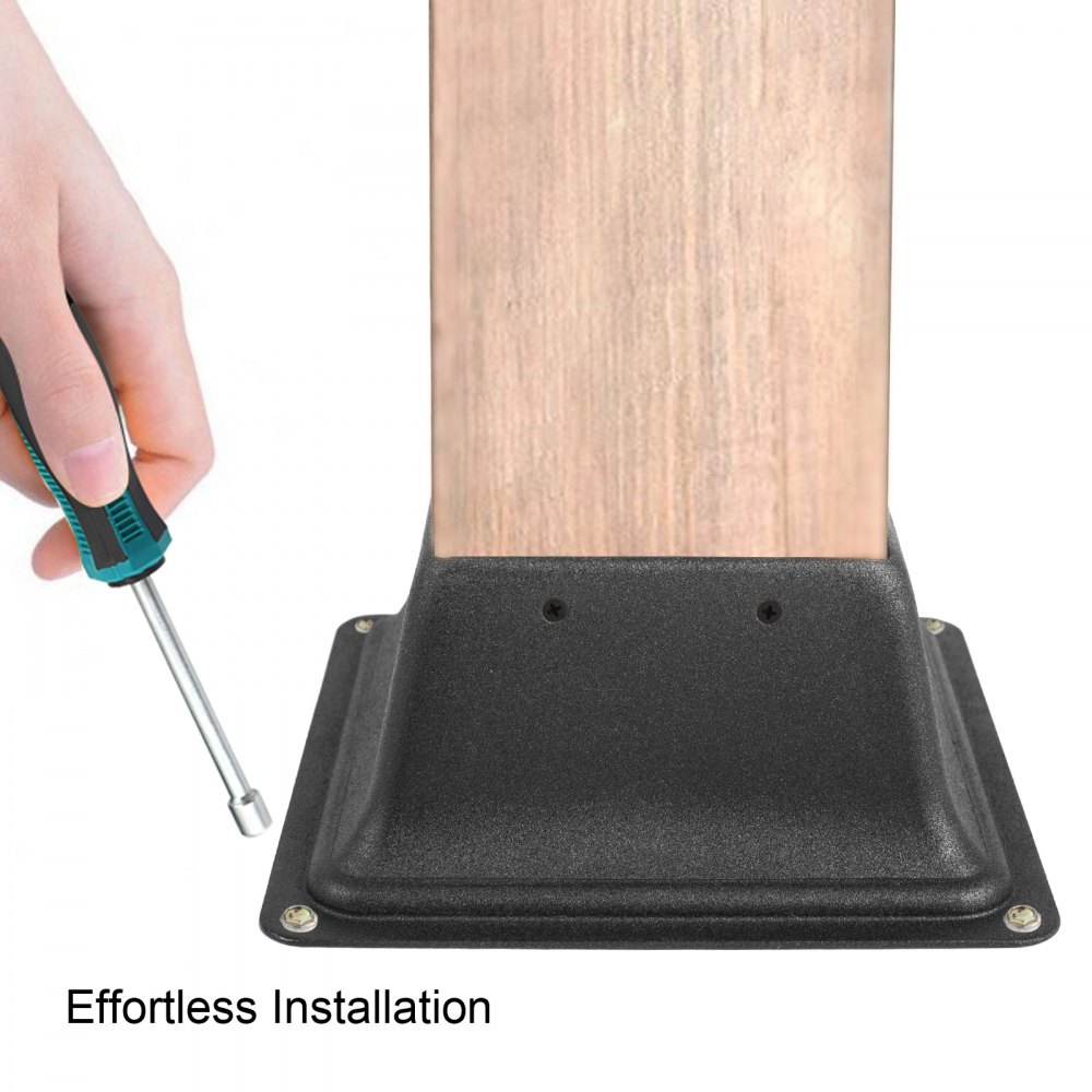 VEVOR Deck Post Base 20 PCS Post Base Skirt 4 x 4 Inch Post Support Flange 2.5 LBS Deck Post Skirt Black Powder-Coated Decking Post Base with Thick Steel for Deck Supports Porch Railing Post Holders