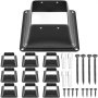 VEVOR 4 x 4 Deck Post Base 20 PCS Skirt  Post Support Flange 2.5 LBS Black Powder-Coated Decking Post Base with Thick Steel for Deck Supports Porch Railing Post Holders