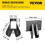 VEVOR Swing Set Bracket 9.84" Swing Bracket A-Frame Construction Swing Set Hardware Iron Material with Black Powder Coated DIY Swing Set Middle Bracket Swing Set Kit for 2 (4x4") Legs & 1 (nx6") Beam