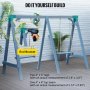 VEVOR Swing Set Bracket 12" Swing Bracket A-Frame Construction Swing Set Hardware Iron Material with Green Powder Coated DIY Swing Set End Bracket Swing Set Kit for 2 (4x4") Legs & 1 (4x6") Beam-2 PCS