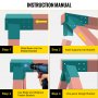 VEVOR Swing Set Bracket 12" Swing Bracket A-Frame Construction Swing Set Hardware Iron Material with Green Powder Coated DIY Swing Set End Bracket Swing Set Kit for 2 (4x4") Legs & 1 (4x6") Beam-2 PCS
