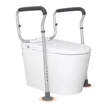 VEVOR Toilet Safety Rail, Bathroom Toilet Seat Frame, Adjustable Width & Height Fit Most Toilets, Supports 300lbs, Toilet Handles Grab Bars with Padded Armrests for Handicap, Disabled, Seniors