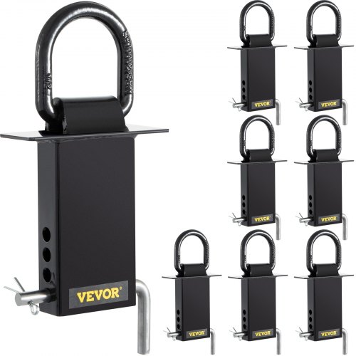 VEVOR Stake Pocket D Ring, 8 Pack Heavy Duty Adjustable D Rings w/ 4000 lbs Secure Working Capacity & 3 Holes for Height Adjustment, Removable Tie Down Utility for Flatbed Cargo Trucks, Black