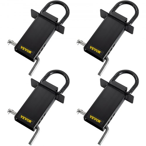 4-Pack Heavy Duty Adjustable Trailer Stake Pocket D-Rings – Black By TECTRUC