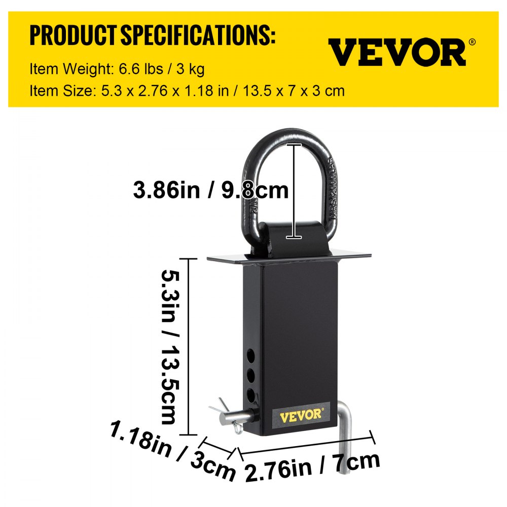 VEVOR Stake Pocket D Ring, 4 Pack Heavy Duty Adjustable D Rings w/ 4000 lbs Secure Working Capacity & 4 Holes for Height Adjustment, Removable Tie Down Utility for Flatbed Cargo Trucks, Black