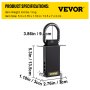 VEVOR Stake Pocket D Ring, 4 Pack Heavy Duty Adjustable D Rings w/ 4000 lbs Secure Working Capacity & 4 Holes for Height Adjustment, Removable Tie Down Utility for Flatbed Cargo Trucks, Black