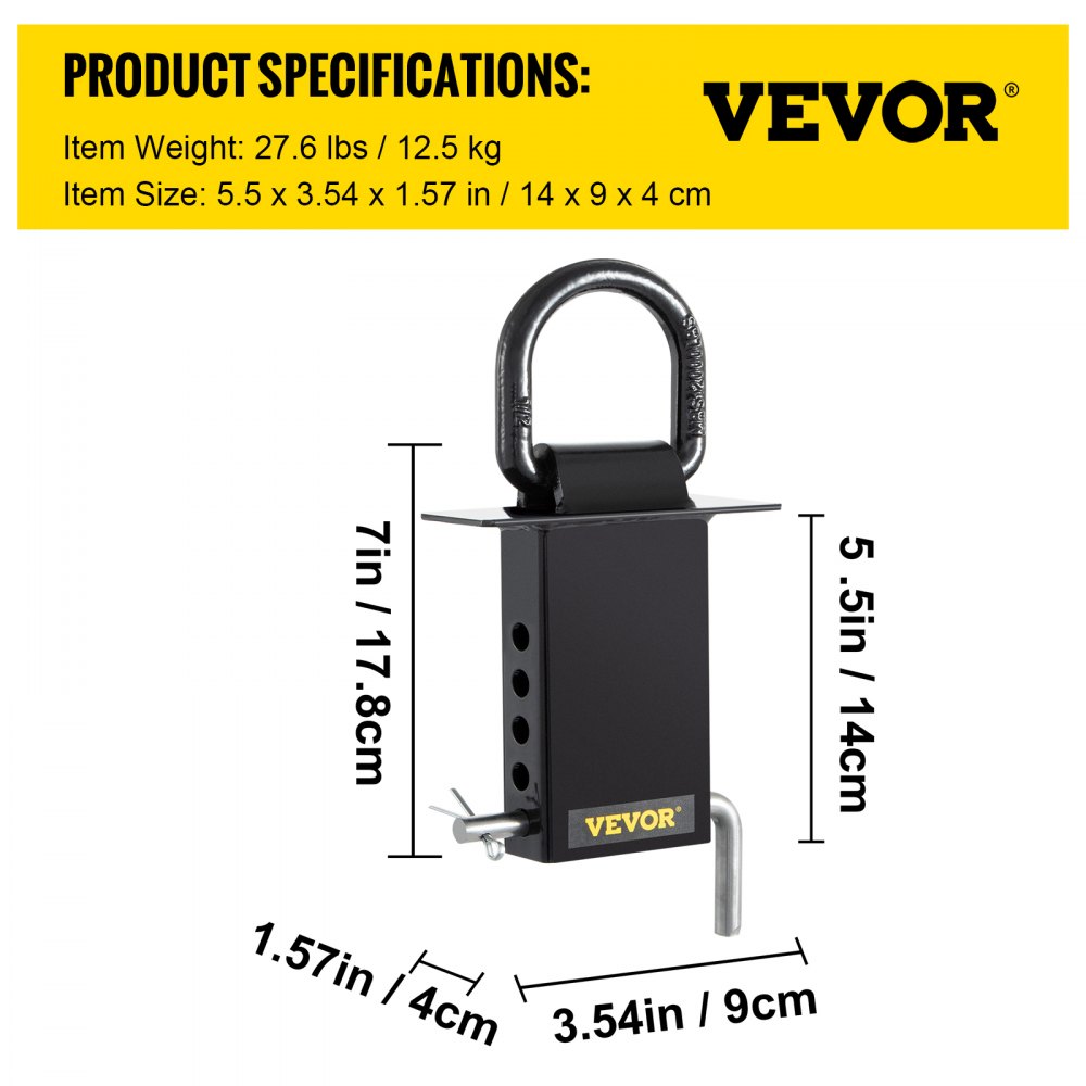 VEVOR 8 Pack Trailer Winches 5400lb 5 Pin Holes for Height Adjustment Stake Pocket, Black
