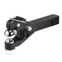 VEVOR Pintle Hook, 20000 lbs, Pintle Hook Hitch for 2-inch Hitch Hook Military Receiver, Combination 2-5/16-inch Hitch Ball, Fits 2.5 to 3-inch Lunette Ring, 15.6-inch Length, Black Powder Coat