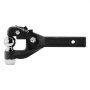 VEVOR Pintle Hook, 20000 lbs, Pintle Hook Hitch for 2-inch Hitch Hook Military Receiver, Combination 2-5/16-inch Hitch Ball, Fits 2.5 to 3-inch Lunette Ring, 15.6-inch Length, Black Powder Coat