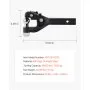 VEVOR Pintle Hook, 7256 kg Capacity, Pintle Hook Hitch for 50.4 mm Hitch Hook Military Receiver, Combination 50.4 mm Hitch Ball, Fits 63.5 to 76.2 mm Lunette Ring, 397 mm Length, Black Powder Coat