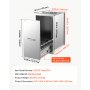 VEVOR Outdoor Kitchen Trash Drawer, 67.3 x 47 x 34.3 cm (WxHxD), No Bin, for BBQ Island Storage, Patio Bars and Grill Station, with Handle, Built-In BBQ Island Drawers Organize Cookware Accessories