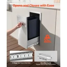 VEVOR Outdoor Kitchen Trash Drawer, 11.81"W x 19.6"D x 23.62"H Interior Storage, Multi-Purpose Outdoor Kitchen Drawers Stainless Steel, 55 lbs Max Capacity per Tier, for Outdoor BBQ Island Kitchen