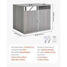 Trash Can Storage Garbage Can Storage Shed 2 x 52.79 Gal for Trash Cans