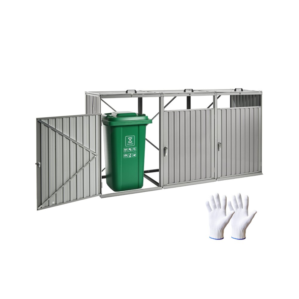 Trash Can Storage Garbage Can Storage Shed 3 x 52.79 Gal for Trash Cans