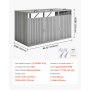 VEVOR Trash Can Storage, 3 x 52.79 Gal Trash Bin Storage Shed Outdoor, Galvanized Steel Horizontal Storage Cabinet Waterproof, Lockable Garbage Can Storage Shed, for Garden, Backyard and Patio Use
