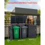 VEVOR Trash Can Storage, 2 x 52.79 Gal Trash Bin Storage Shed Outdoor, Horizontal Waterproof Storage Cabinet with Chain Lid, Lockable Garbage Can Storage Shed, for Trash Can, Garden, Backyard & Patio