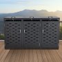 VEVOR Trash Can Storage, 3 x 52.79 Gal Trash Bin Storage Shed Outdoor, Horizontal Waterproof Storage Cabinet with Chain Lid, Lockable Garbage Can Storage Shed, for Trash Can, Garden, Backyard & Patio