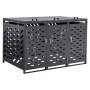 VEVOR Trash Can Storage, 3 x 52.79 Gal Trash Bin Storage Shed Outdoor, Horizontal Waterproof Storage Cabinet with Chain Lid, Lockable Garbage Can Storage Shed, for Trash Can, Garden, Backyard & Patio