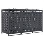 VEVOR Trash Can Storage, 3 x 52.79 Gal Trash Bin Storage Shed Outdoor, Horizontal Waterproof Storage Cabinet with Chain Lid, Lockable Garbage Can Storage Shed, for Trash Can, Garden, Backyard & Patio