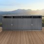 VEVOR úložný prostor na odpadkové koše, venkovní úložný domek na odpadkové koše o objemu 4 x 52,79 galonů, vodotěsný, uzamykatelný úložný domek na odpadkové koše, pro použití na zahradě, dvorku a terase