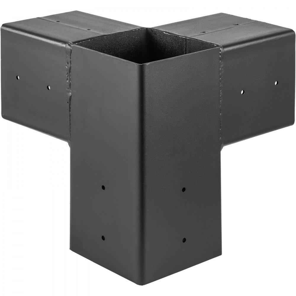 VEVOR Pergola Kit Steel Brackets, 6" x 6" Pergola Brackets Post, 8 pcs Pergola Brackets Boot, Powder-Coated Pergola Bracket Shoulder, Carbon Steel Extension Pergola Bracket with 3-Way 90° Corner