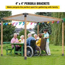 VEVOR Woodwork Pergola Kit Elevated Wood Stand Kit with Steel Brackets Modular Sizing Pergola Brackets Boot, Shoulder and Lag Bolts for Hunting Blind, Deer Stand Bracket 4 x 4 inches
