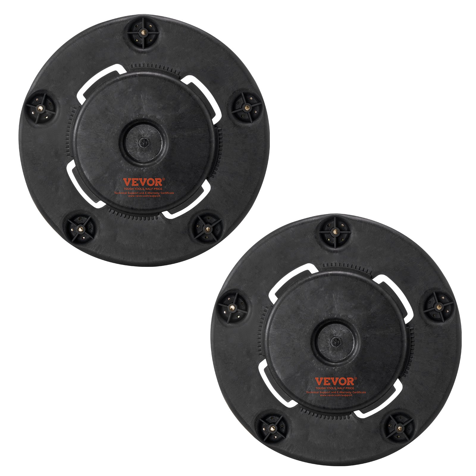 VEVOR Trash Can Dolly, Fit 20, 32, 44, 55 Gallon Containers, 2 Packs Round Trash Can Roller Base with 4 Lockable Wheels, 500lbs Heavy Duty Barrel Dolly, Multi-Functional Rolling Dolly Cart