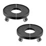 VEVOR Trash Can Dolly with 4 Lockable Wheels, 440lbs Weight Capacity, 2 Packs Round Trash Can Roller Base, 15-22.8 in Adjustable, Heavy Duty Plant Caddy, Multi-Functional Rolling Dolly Cart, Black