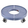 VEVOR Trash Can Dolly with 4 Lockable Wheels, 440lbs Weight Capacity, Round Trash Can Roller Base, 15-22.8 in Adjustable, Heavy Duty Drum Dolly Plant Caddy, Multi-Functional Rolling Dolly Cart, Blue
