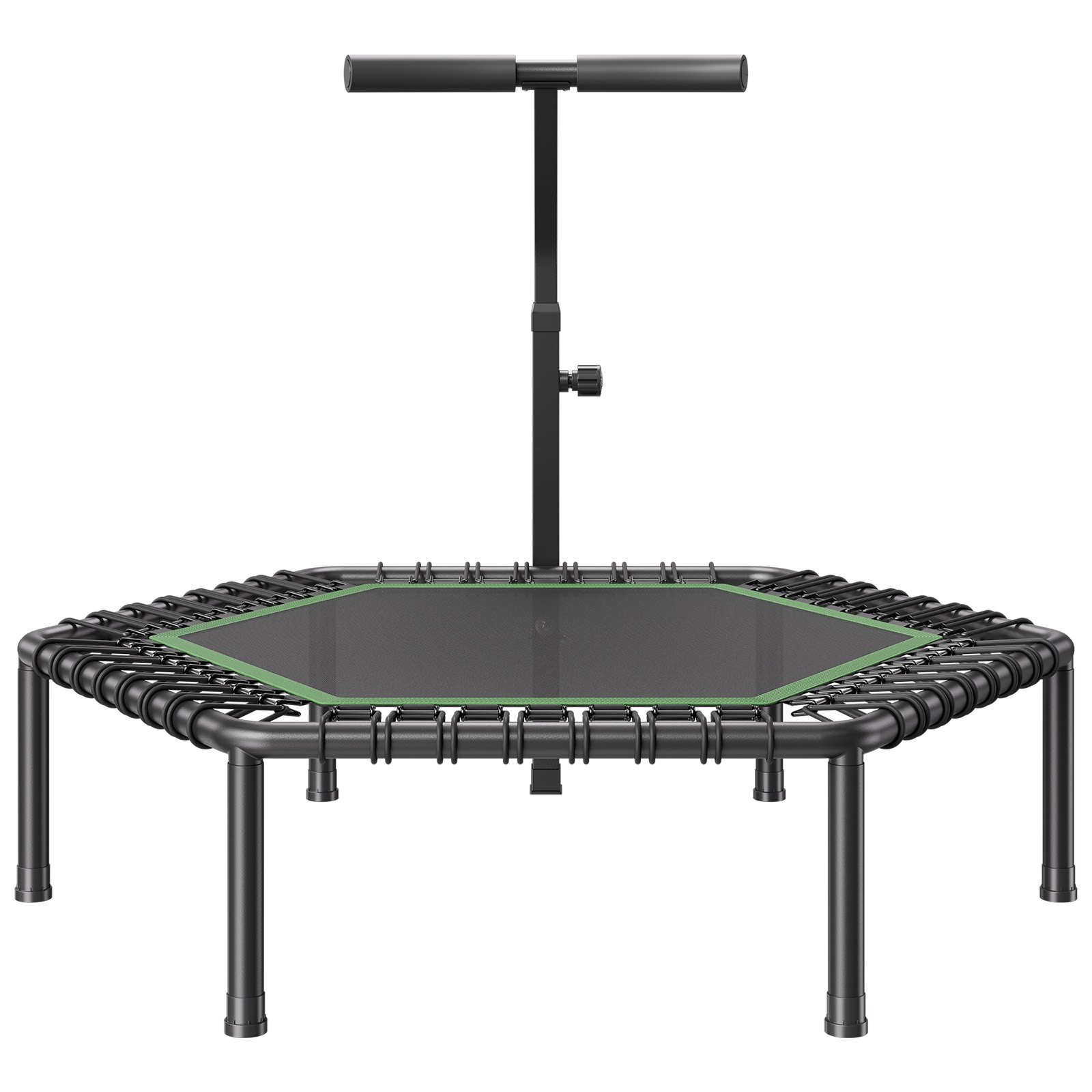 VEVOR 1385 mm Mini Trampoline, 205 kg Max Load Fitness Rebounder, Stable & Quiet Small Trampoline with 3 Levels Height Adjustable & Foam Handle, Exercise Rebounder for Adults Indoor/Garden Workout