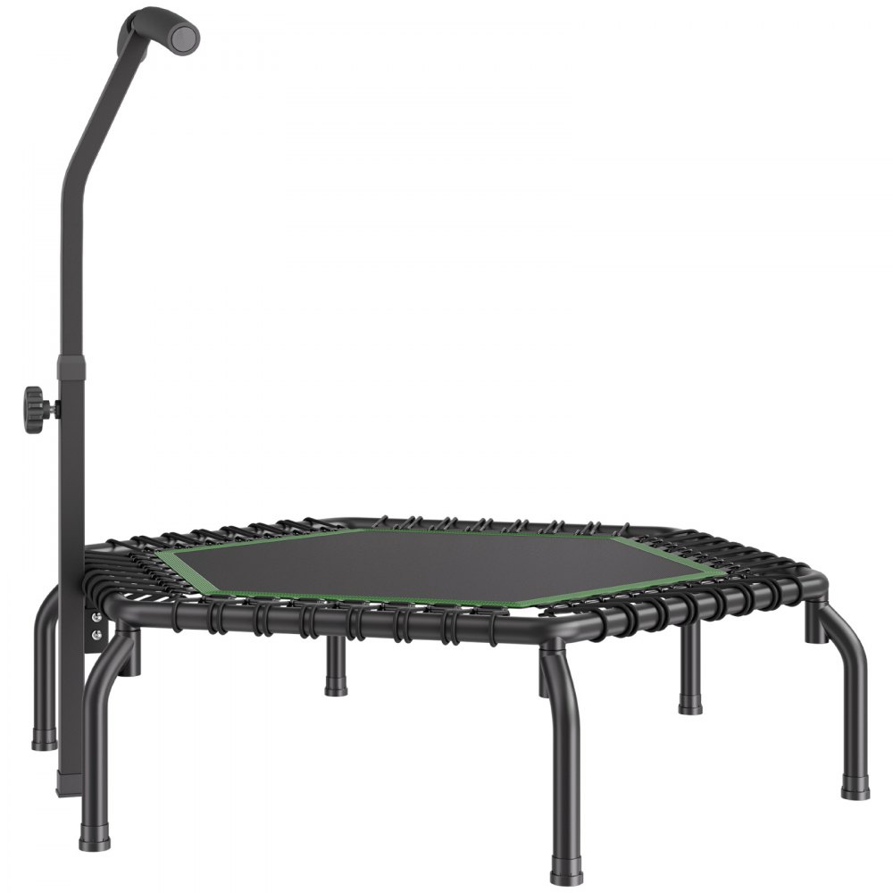 VEVOR Mini Trampoline, 54.5 Inch Fitness Rebounder, Max Load 450 lbs Exercise Trampoline, Stable & Quiet Small Trampoline with 3 Levels Height Adjustable Foam Handle, for Adults Indoor/Garden Workout