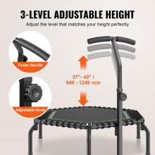 Mini trampolín de fitness VEVOR de 54,5" para adultos, para interiores, con asa