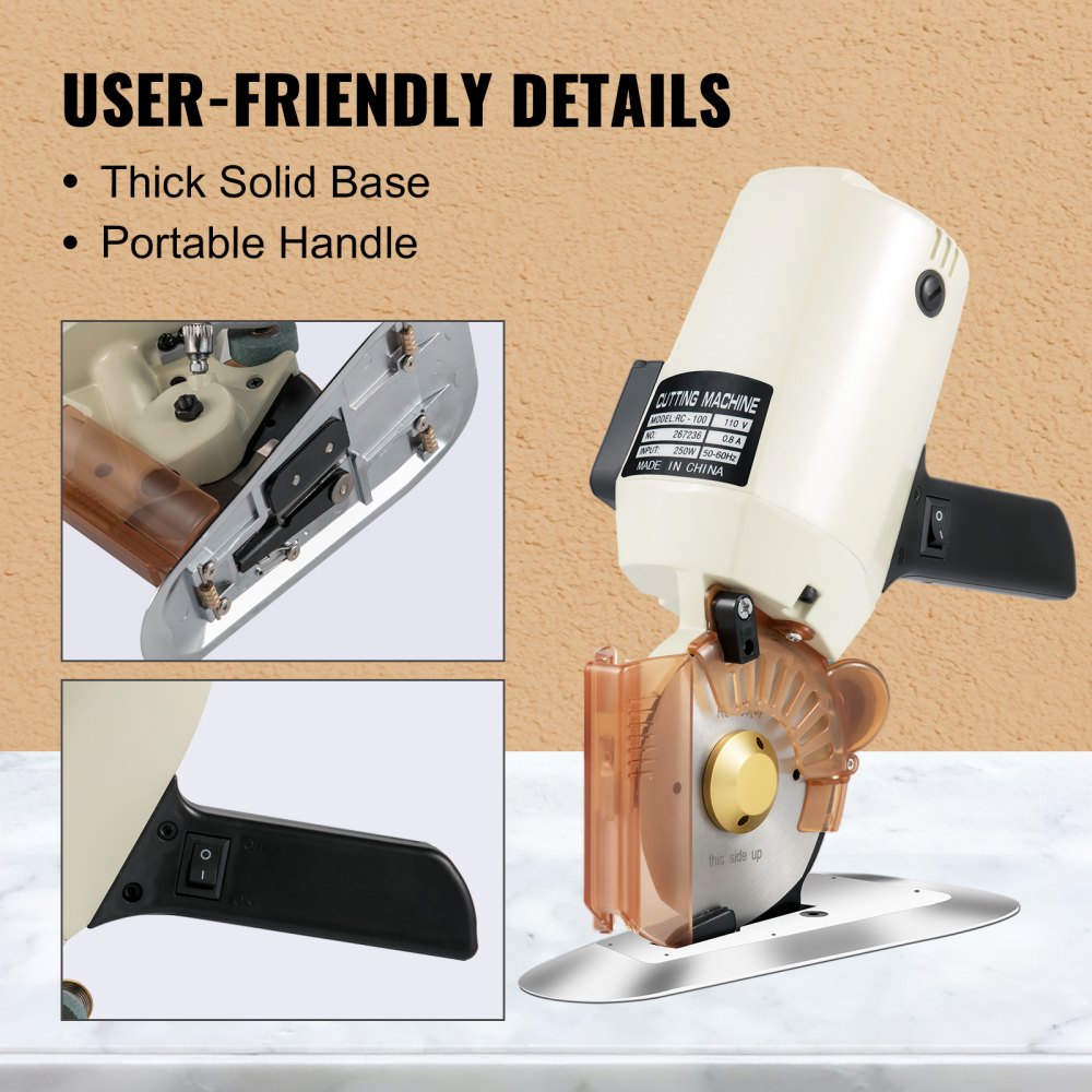 100mm Electric Cloth Cutter Fabric Cutting Machine Hand  Octa Round 8 Angular