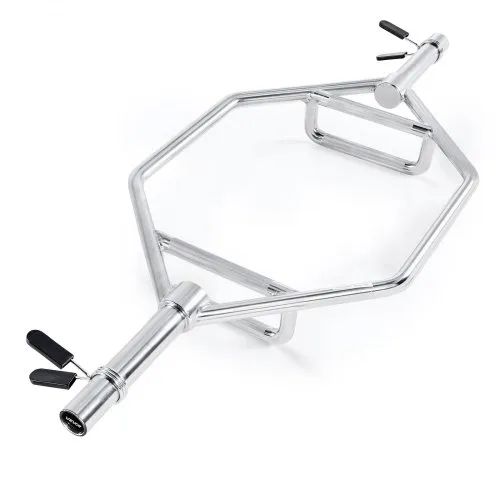VEVOR Trap Bar Hex Bar, 50mm Hex Barbell, 360 kg Capacity Shrug Bars with Knurled Grips, Weightlifting and Strength Training Equipment, Home Gym for Squats, Deadlifts, Shoulder Presses, Silver