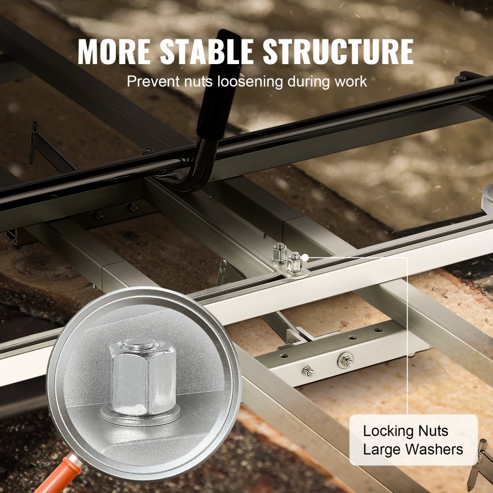 VEVOR Chainsaw Mill and Rail Mill Guide System, Portable Sawmill 36 cm-91 cm Guide Bar, 2.74 m Aluminum Saw Milling Rail Guide with Chainsaw Planking Mill for Woodworkers and Carpenters