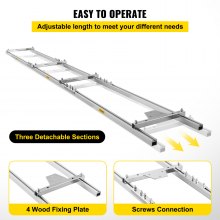 VEVOR Système de guidage de moulin à rail Guide de rail de scie à chaîne de 9 pieds avec 4 plaques de fixation en bois Guide de moulin à rail utilisé en combinaison avec la scierie (5FT-RMG)