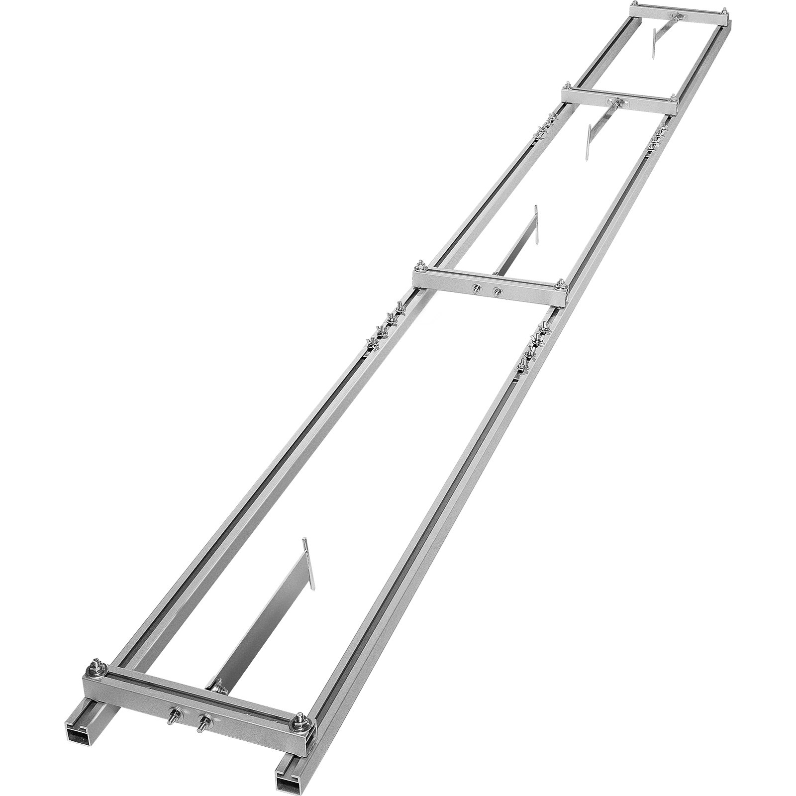 VEVOR Chainsaw Mill Rail Guide, 9 ft Milling Guide, 3 Crossbar Kits Rail Mill Guide System, Aluminum Saw Mill Rail System Work with Chainsaw Mills, with Chainsaw Sharpening Vise and Work Gloves.