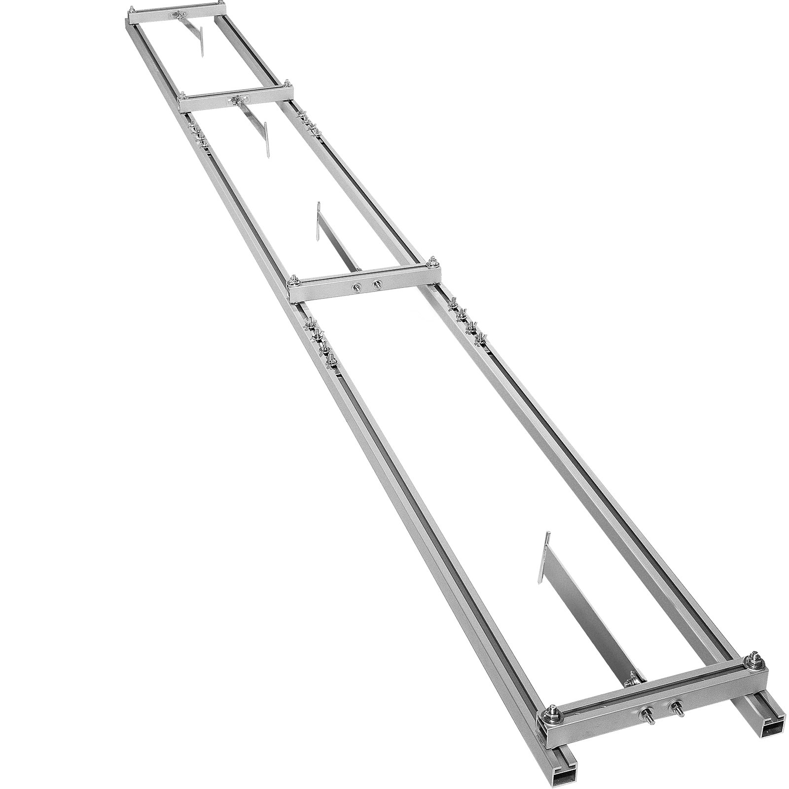 VEVOR Chainsaw Mill Rail Guide, 9 ft Milling Guide, 3 Crossbar Kits Rail Mill Guide System, Aluminum Saw Mill Rail System Work with Chainsaw Mills, with Chainsaw Sharpening Vise and Work Gloves.