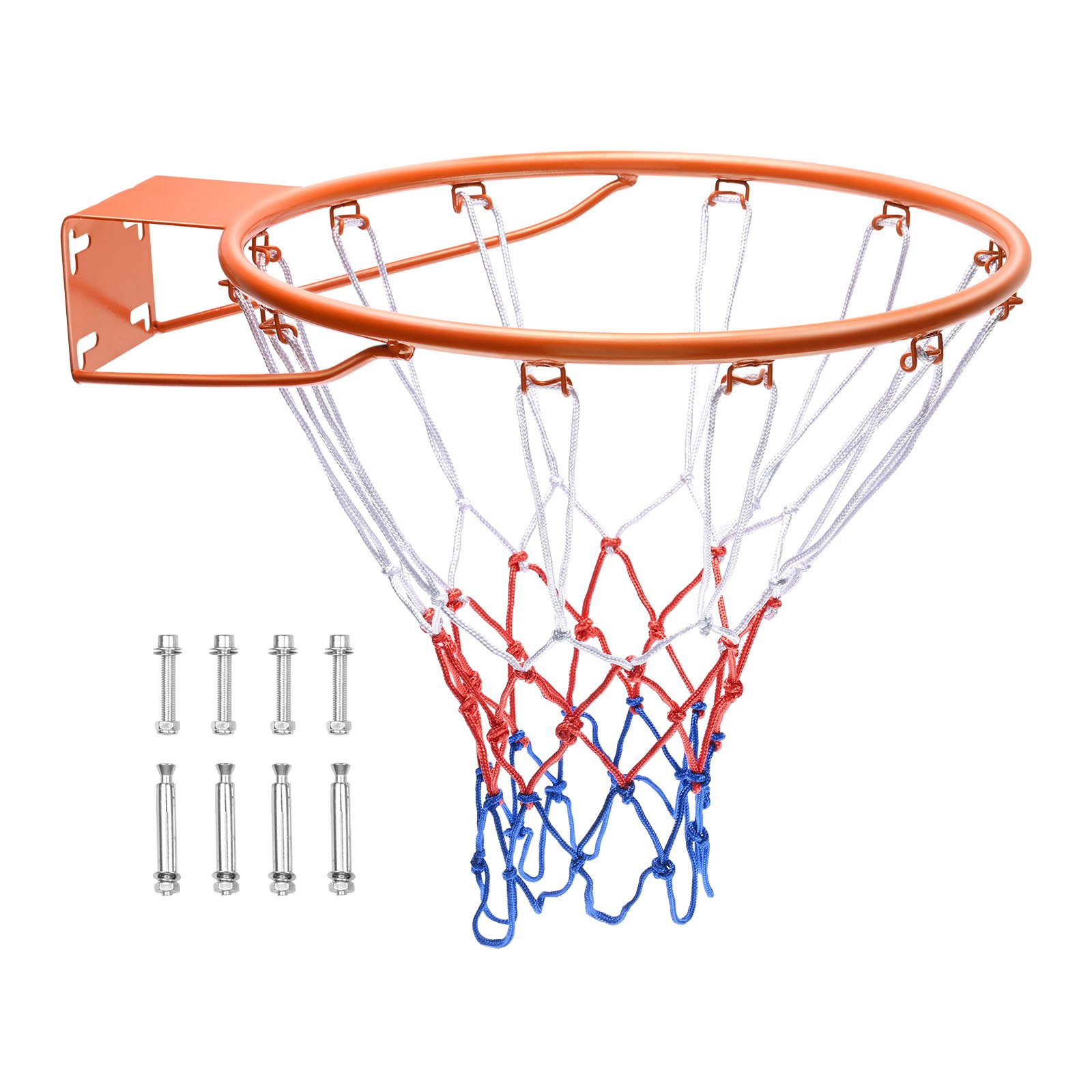 VEVOR Basketball Rim, Wall Door Mounted Basketball Hoop, Heavy Duty Q235 Basketball Flex Rim Goal Replacement with Net, Standard 18" Indoor and Outdoor Hanging Basketball Hoop for Kids Adults