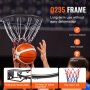 VEVOR Basketball Rim, Wall Door Mounted Basketball Hoop, Heavy Duty Q235 Basketball Flex Rim Goal Replacement with Net and Double Spring, Standard 18" Indoor Outdoor Hanging Hoop for Kids Adults