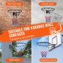 VEVOR Basketball Rim, Wall Door Mounted Basketball Hoop, Heavy Duty Q235 Basketball Flex Rim Goal Replacement with Net and Double Spring, Standard 18" Indoor Outdoor Hanging Hoop for Kids Adults