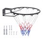 VEVOR Basketball Rim, Wall Door Mounted Basketball Hoop, Heavy Duty Q235 Basketball Flex Rim Goal Replacement with Net and Double Spring, Standard 18" Indoor Outdoor Hanging Hoop for Kids Adults
