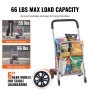 VEVOR Folding Shopping Cart Utility Grocery Basket Cart Shopping Wheels 66 lbs