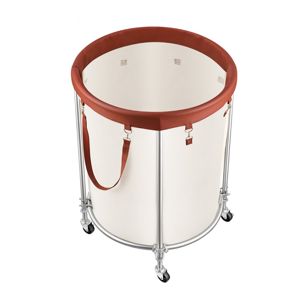 VEVOR Laundry Basket on Wheels, 49.3 Gal/186.5 L Rolling Laundry Hamper, 50kg Capacity Heavy-Duty Dirty Clothes Storage Cart, Sturdy Steel Frame with 600D Oxford Fabric Bag for Bedrooms Bathrooms