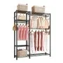 VEVOR Clothing Garment Rack, Heavy Duty Clothes Rack, 6 Adjustable Tiers Clothes Racks with Steel Frame, 363 kg Load Capacity Closet Wardrobe with 3 Hanging Rods for Bedroom, Clothing Store, Hallway