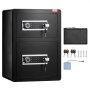 VEVOR Double Doors 3.5 cu.ft Safe Box with Key Lock & Password, Safe Lock Box with Fireproof Bag, Key Rack, LED Light and 2 Height Adjustable and Removable Divider for Money, Documents, Jewelry and Valuables, Black