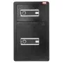 Caja de seguridad VEVOR de 4.5 pies cúbicos con doble puerta y cerradura con llave y contraseña. Incluye bolsa ignífuga, portallaves, luz LED y divisores extraíbles y ajustables en 2 alturas para dinero, documentos, joyas y objetos de valor. Color negro.